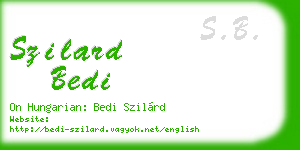 szilard bedi business card
