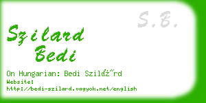 szilard bedi business card